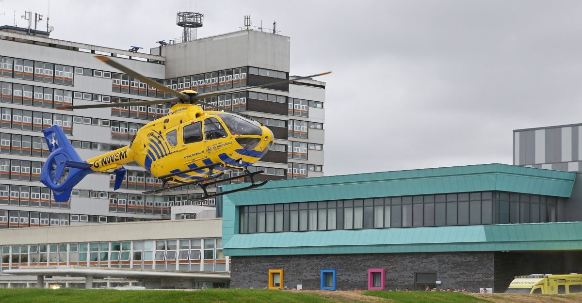 002 The first landing on Aintree Hospitals new 1m helipad